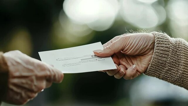 1_Beneficiary Receiving Life Insurance Check After Loved One's Death