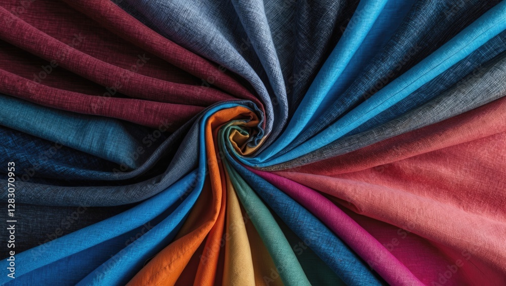 Aufkleber colorful fabric texture spiral display for various background designs and creative projects.
