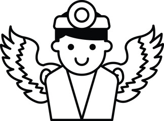cartoon of a man with wings and a stethoscope