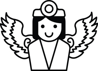 cartoon of a woman with wings and a stethoscope