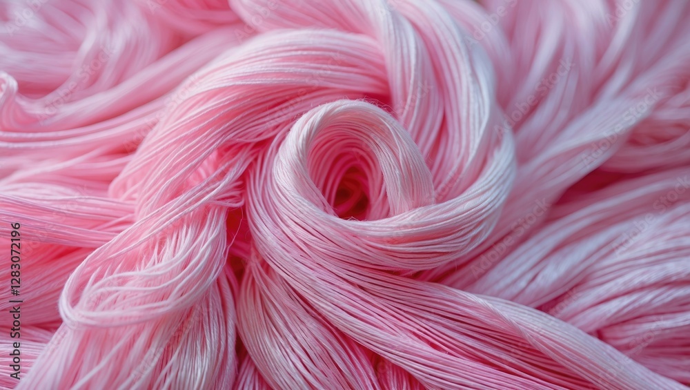Poster pastel pink thread texture close up showcasing soft colors ideal for textile design and creative bac