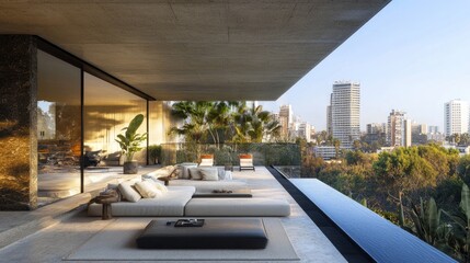 Acrylic roof panels on a balcony, allowing natural light while reducing heat absorption