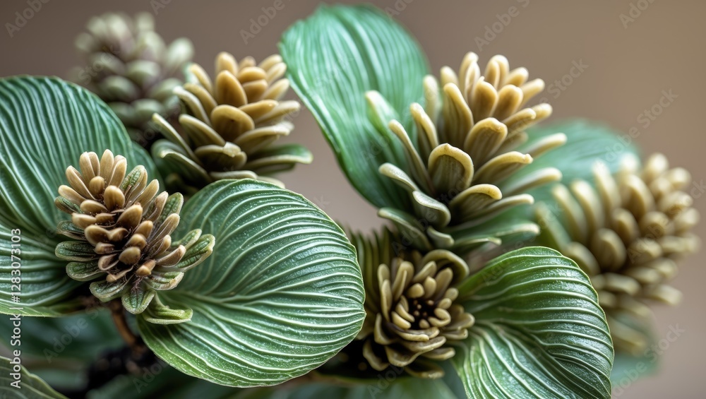 Poster close up of arizona cypress leaves and seed cones showcasing intricate textures and natural details 