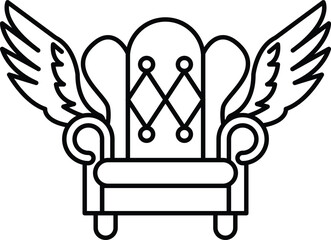 A chair with wings on it