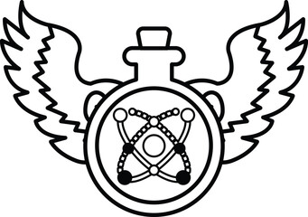 cork stopper and a circle with a cross inside