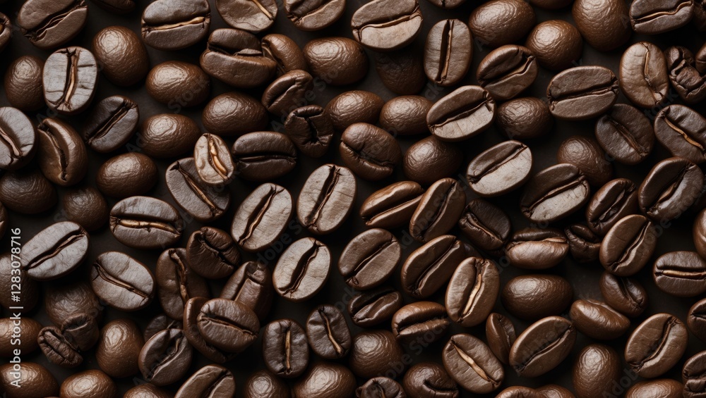Poster rich coffee bean texture background for premium beverage branding and design themes. ideal for coffe