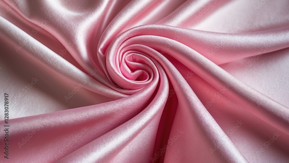 Poster silk pink crepe fabric softly draped showcasing luxurious texture ideal for fashion and design proje