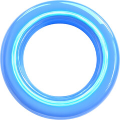 Blue glowing circular abstract design on white background. cut out.