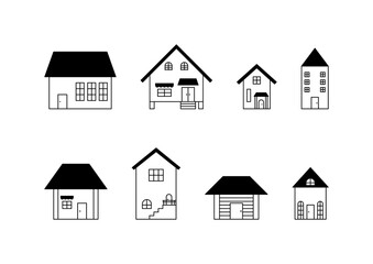 色々な形の建物イラスト