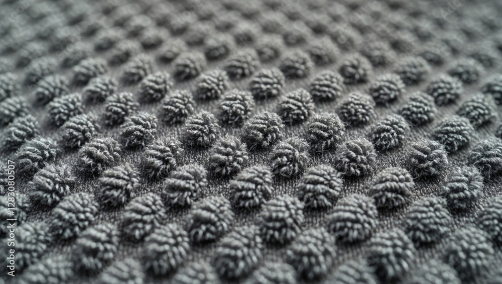 Poster Close-up view of textured grey carpet showcasing unique patterns and fibers for interior design and home decor inspiration.