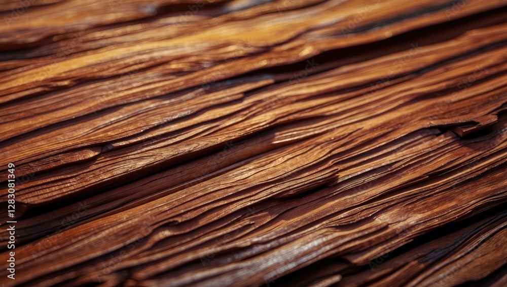 Poster textured closeup of layered brown wood showcasing natural grain patterns and warm tones ideal for de