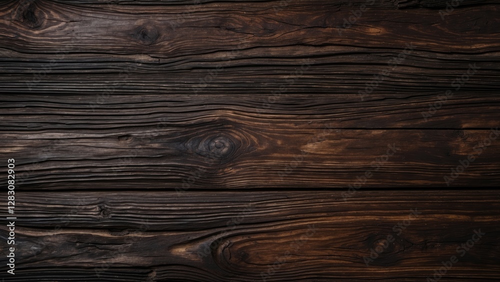 Poster Rich dark brown wood texture background featuring natural grain patterns ideal for rustic designs and artistic applications.