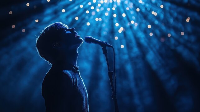 A breathtaking moment as a young male singer performs in the talent show finale