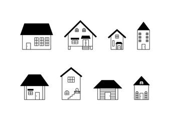 色々な形の建物イラスト