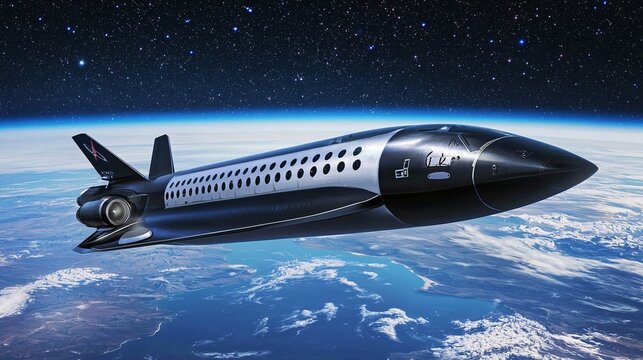 futuristic spacecraft rocketing through the cosmos