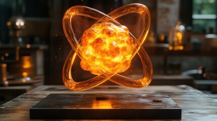 Fiery Atom Hovering in Lab