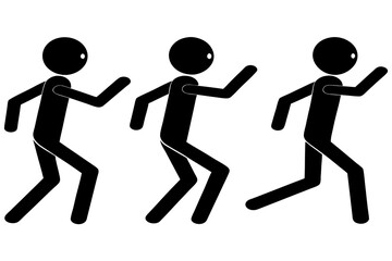 Set running man vector illustration.
