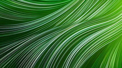 Abstract Digital Green Energy Motion Lines Flowing Across the Frame