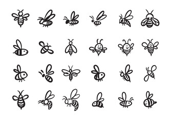 Doodle 360 degree. Hand drawn outline style set