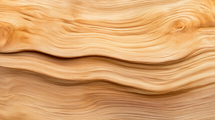 Obraz premium Nature's Brushstrokes: a close-up view of a piece of wood shows its beautiful, flowing grain patterns and rich, warm color. The natural texture creates an inviting and organic aesthetic.