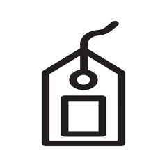 Obraz premium Line icon of a tag with dashed edges, mimicking a coupon style.