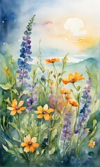 Beautiful field meadow flowers	