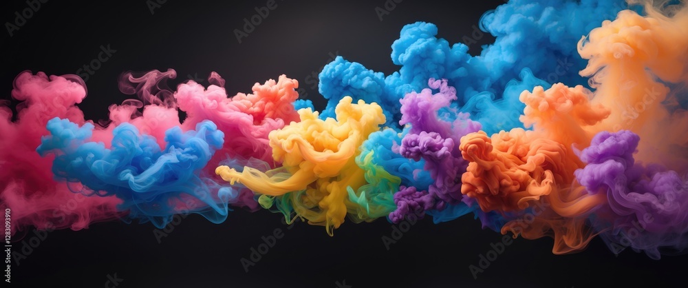 Aufkleber vibrant and abstract colorful smoke against dark background creating a dynamic visual experience for
