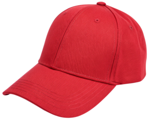 red baseball cap isolated on white background