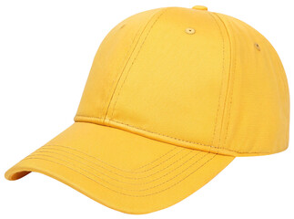 Fototapeta premium yellow baseball cap isolated on white background