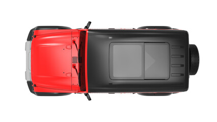 Car Jeep, off-road SUV with rugged design isolated on white background