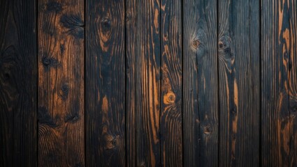 Naklejka premium Dark rustic wood texture background showcasing a weathered surface with rich natural patterns and deep color variations.