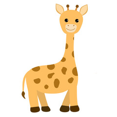 giraffe cartoon isolated on white. Illustration. 