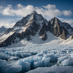 glacier in the mountains