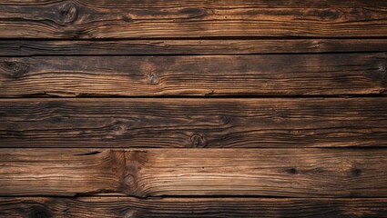 Fototapeta premium Weathered dark brown reclaimed barn wood planks background for rustic and eco-friendly design concepts in interior decor and crafts.