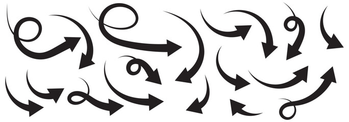 set of curved arrows icon