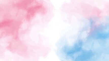 Abstract pink and blue watercolor wash background.