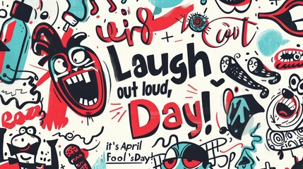 Fototapeta premium Hilarious April Fool s Day Doodle Art Laugh Out Loud Cartoon Design