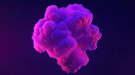 Fototapeta premium Abstract pink and purple smoke cloud on dark background.