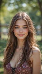 Fototapeta premium Beautiful brunette woman