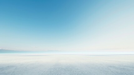 Serene Minimalist Landscape Expansive White Sand under a Clear Blue Sky