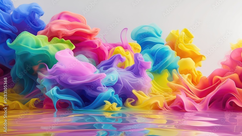 Aufkleber vibrant swirling colorful smoke formations creating a dynamic abstract background with smooth textur