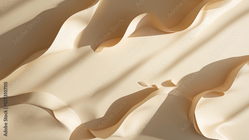 Aufkleber elegant cream fabric draping with soft shadows creating a serene and sophisticated background textur
