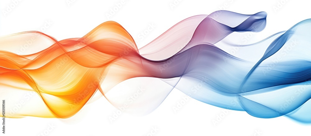 Leinwandbilder colorful flowing wave patterns of orange, purple, and blue on a white background creating a dynamic 