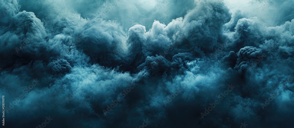Leinwandbilder dark stormy clouds in shades of blue and gray create a dramatic atmospheric background with swirling