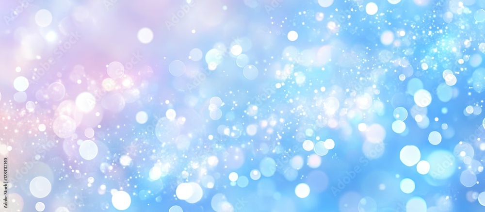 Leinwandbilder blue abstract background with soft bokeh light effects in shades of blue and pink, circular particle