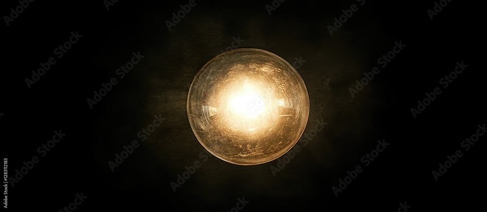 Leinwandbilder bright incandescent light bulb glowing warmly in a dark setting with a soft golden hue illuminating 