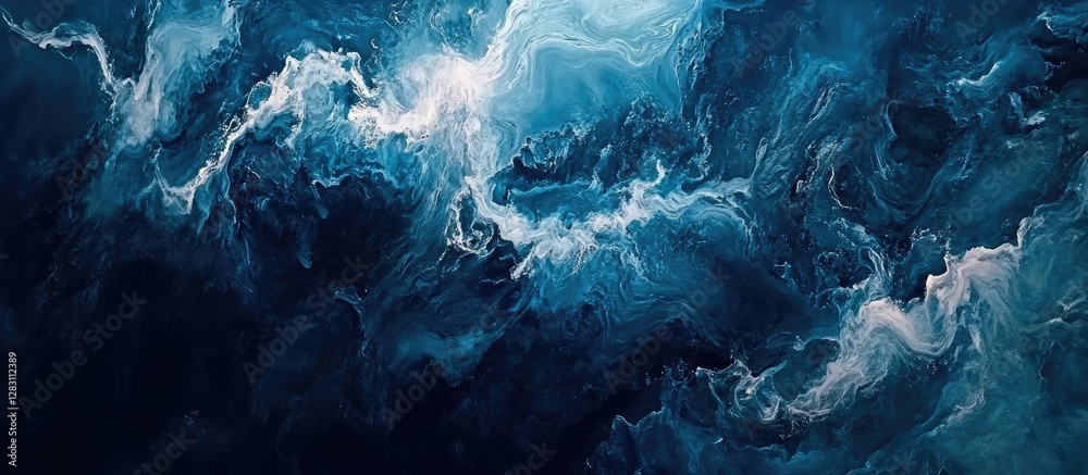 Aufkleber deep navy blue marble texture illuminated by natural light showcasing elegant swirling patterns in s