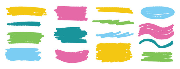 Brush paint background frame rectangle box. Brush paint text box shapes. Vector hand drawn banner set for design graphic element. 