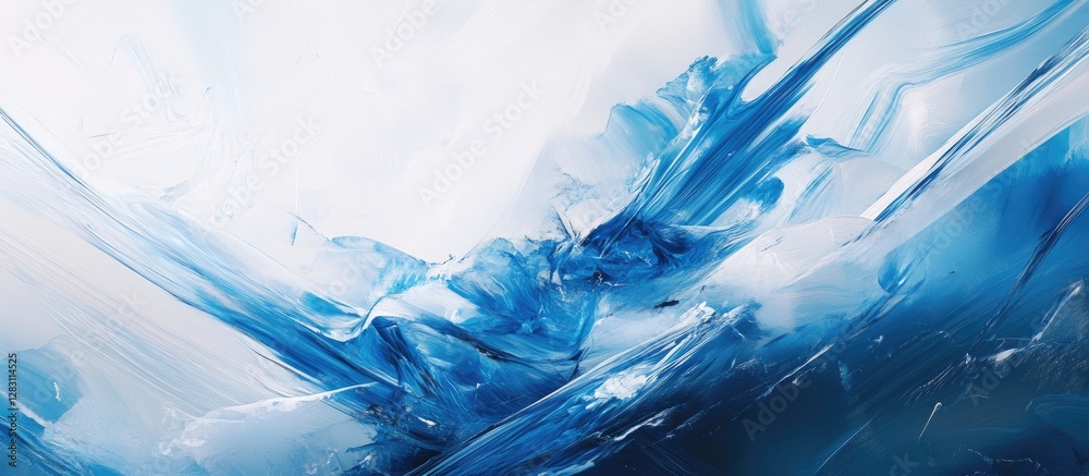 Poster abstract digital backdrop showcasing luminous blue and white trails flowing dynamically across the c
