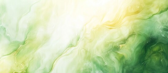 Fototapeta premium Abstract fluid art background featuring smooth green and yellow marble textures with soft transitions. Ideal for a serene artistic backdrop.